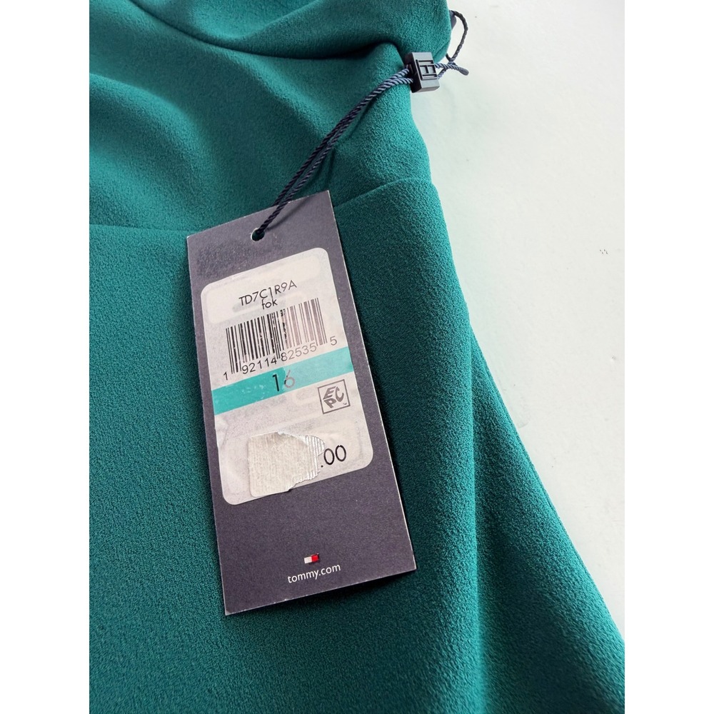 Tommy Hilfiger Womens Teal Green Short Sleeve Dress Faux Pockets Size 16 NWT - Picture 4 of 12